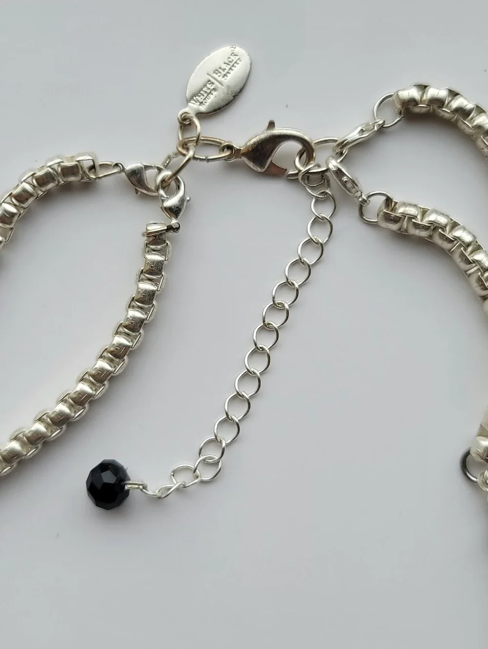 White House Black Market, Faceted Glass & Silvertone 2 Necklaces, Convertible